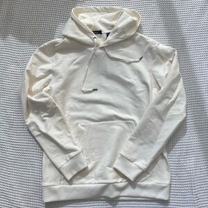 Theory Essential Hoodie Cloud Fleece in Ivory